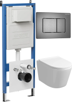 Комплект унитаза с инсталляцией Grossman Classic 97.4477SQ.04.42M с клавишей смыва