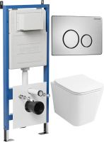 Комплект унитаза с инсталляцией Grossman Style 97.4479SQ.05.12M с клавишей смыва
