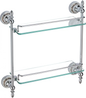 Полка прямая двойная стеклянная 40 см Savol 68а S-06822A