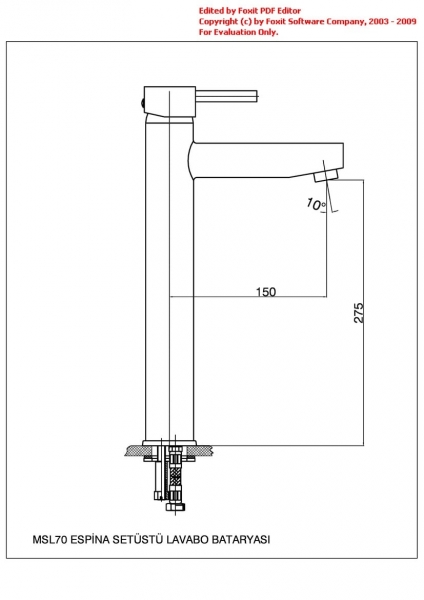 Смеситель для для раковины с высоким корпусом GPD Espina MSL70