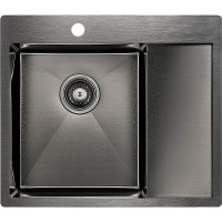 Кухонная мойка Paulmark  Flank PM225951-GML вороненая сталь левая