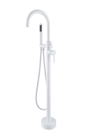 Смеситель для ванны однорычажный напольный с душевым набором Orange Steel M99-336w белый