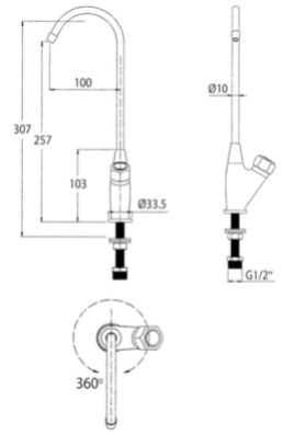 Смеситель для кухонной мойки  KAISER P002 (P002)