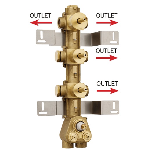 Внутренняя часть термостата с девиатором Bossini Oki/Cube на 4 потребителя Z030271000