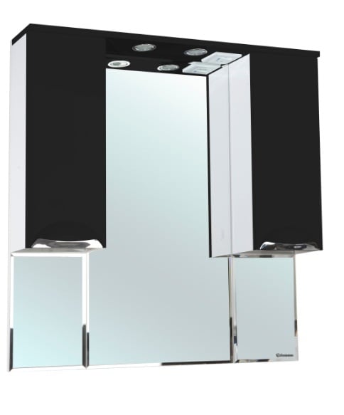 BELLEZZA Альфа-90 зеркало-шкаф бежевый, красный, черный (свет.)