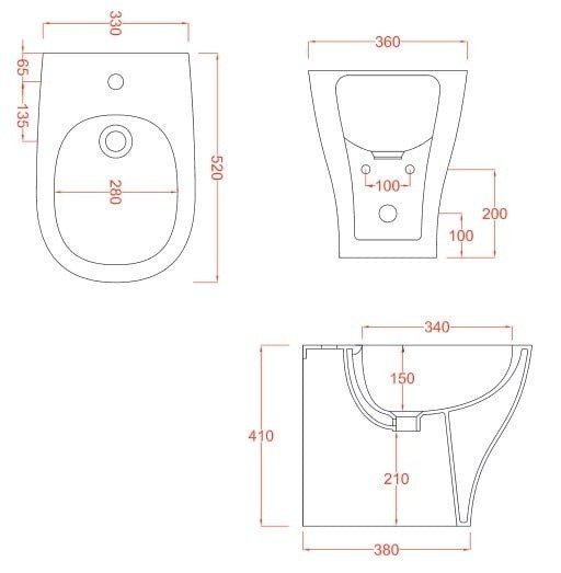 Биде напольное Artceram TEB001 01 00 bi