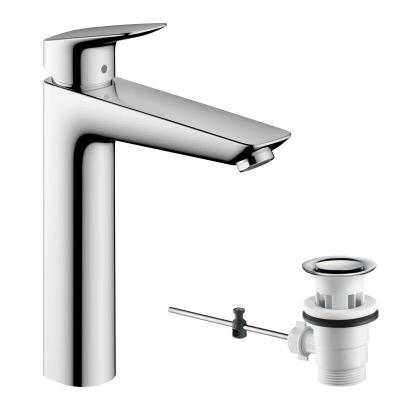 Смеситель для раковины с донным клапаном Hansgrohe Logis 71090000 хром
