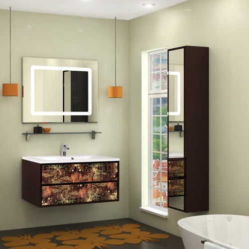 Шкаф-пенал Акватон Римини Янтарь 1A134603RNS20