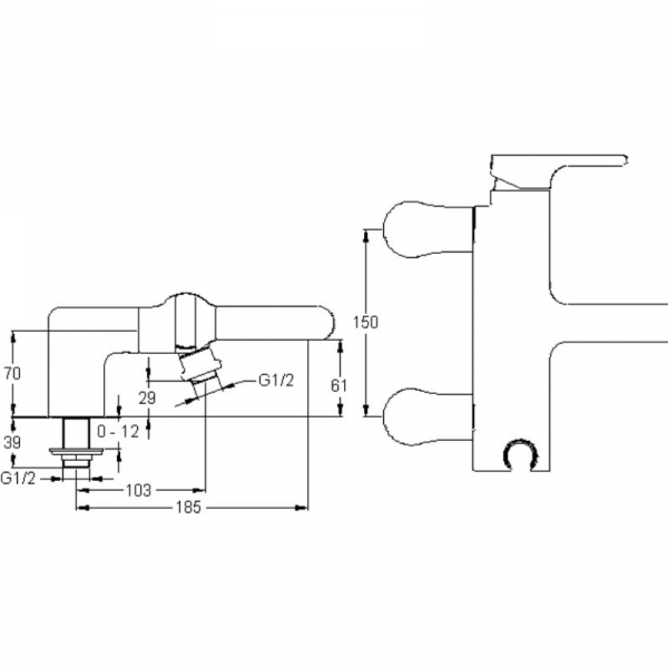 Смеситель на борт ванны Jacob Delafon Singulier E10868-CP