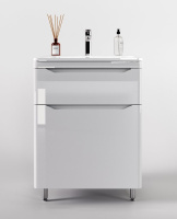 Тумба под раковину Style Line Марелла 60 Люкс Plus СС-00002396 белый глянец