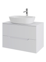 Тумба с раковиной подвесная 80 см, Orange Line Li-80TuwMDF+B08-500W белый