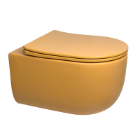 Подвесной унитаз безободковый Gid Tr2133TF-ORM, оранжевый матовый