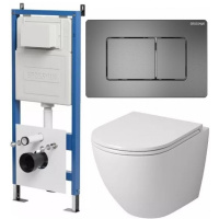 Комплект унитаза с инсталляцией Grossman Classic 97.4455S.04.42M с клавишей смыва