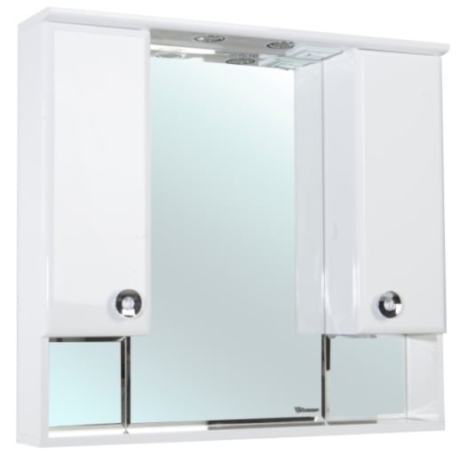 BELLEZZA Неаполь-90 зеркало-шкаф белое, бежевое (свет.)