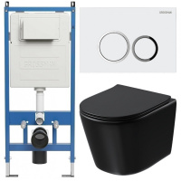 Комплект унитаза с инсталляцией Grossman Galaxy 97.4477BMSQ.01.000 с клавишей смыва