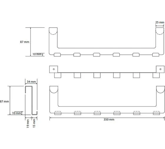 Дверная вешалка, 6 крючков Bemeta White 101106234