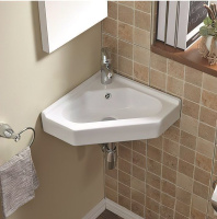 Раковина керамическая угловая (55х38) Art&Max AM-7012-COR белый