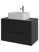 Тумба с раковиной подвесная 80 см, Orange Line Li-80TubMDF+B02-460W черный/белый