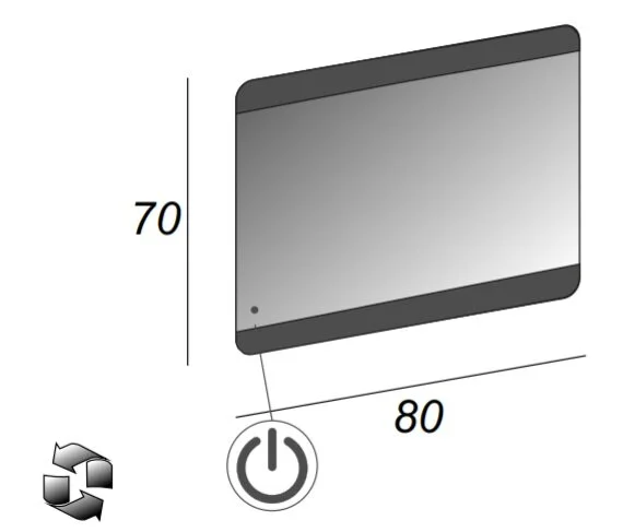 Зеркало (80х70) Cezares 45007