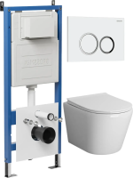 Комплект унитаза с инсталляцией Grossman Galaxy 97.4478SQ.01.000 с клавишей смыва