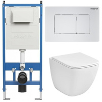 Комплект унитаза с инсталляцией Grossman Classic 97.4497SQC.04.01M с клавишей смыва