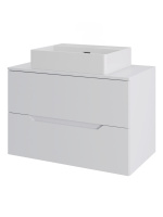 Тумба с раковиной подвесная 70 см, Orange Line Li-70TuwMDF+B04-500W белый