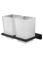 Два стакана для зубных щеток с держателем WONZON & WOGHAND ECLIPSE, черный WW-9128-BL