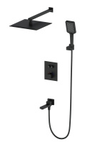 Душевая система с термостатом встраиваемая WONZON & WOGHAND, черный матовый WW-88929003-MB