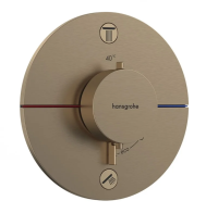 Термостат для душа на 2 потребителя Hansgrohe ShowerSelect Comfort S 15556140 шлифованная бронза