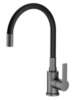 Смеситель для кухни однорычажный с гибким изливом Agger Easy A3100555 оружейная сталь матовая