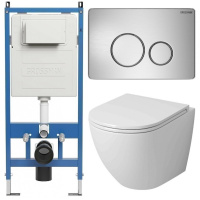 Комплект унитаза с инсталляцией Grossman Style 97.4411SQ.05.12M с клавишей смыва