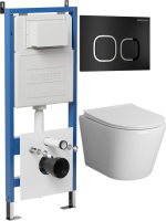 Комплект унитаза с инсталляцией Grossman Cosmo 97.4478SQ.02.210 с клавишей смыва