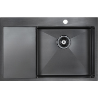 Кухонная мойка Paulmark Elde PM807851-GMR вороненая сталь правая