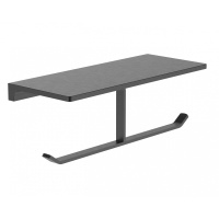 Двойной держатель для туалетной бумаги с полкой WONZON & WOGHAND ECLIPSE, темный графит WW-9156-BGM