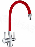 Смеситель для кухни Lemark Comfort с подключением к фильтру с питьевой водой (LM3075C-Red)