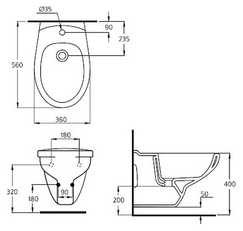 Биде подвесное Ideal Standard Eurovit V493201