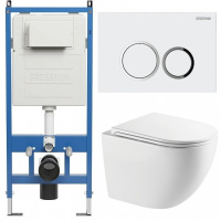 Комплект унитаза с инсталляцией Grossman Galaxy 97.4411SQC.01.000 с клавишей смыва