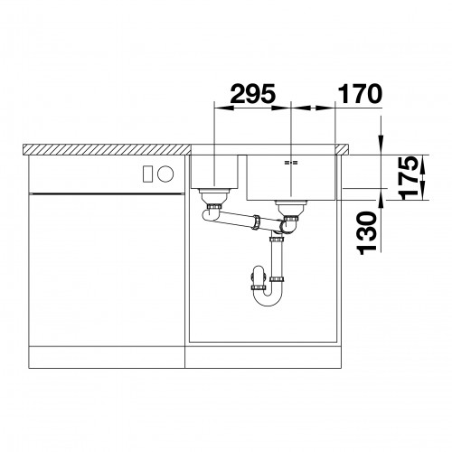 Кухонная мойка Blanco Supra 340/180-U (чаша слева, с клапаном-автоматом) 525217