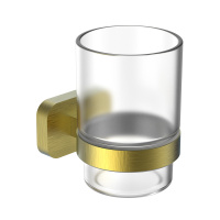 Стакан для зубных щеток с держателем WONZON & WOGHAND GRAFFITY, брашированное золото WW-9321-BG