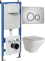 Комплект унитаза с инсталляцией Grossman Style 97.4440S.05.12M с клавишей смыва