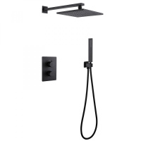 Душевой комплект ABBER Weiss Insel AF8051B скрытого монтажа без излива, термостат, черный матовый