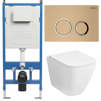 Комплект унитаза с инсталляцией Grossman Galaxy 97.4479SQC.01.310 с клавишей смыва