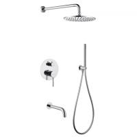 Душевой комплект ABBER Wasser Kreis AF8117 скрытого монтажа с изливом, хром