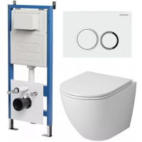 Комплект унитаза с инсталляцией Grossman Galaxy 97.4455S.01.000 с клавишей смыва