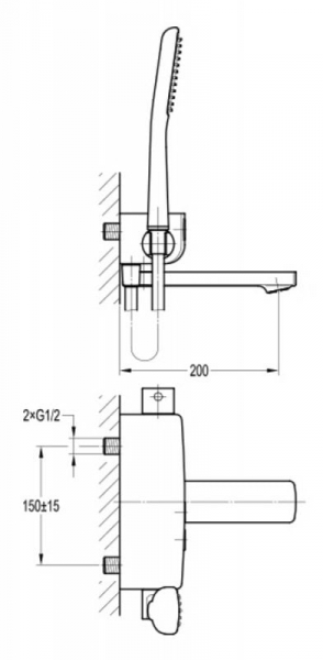 Смеситель для ванны с душем Cezares Globo GLOBO-F-VD-TB-01