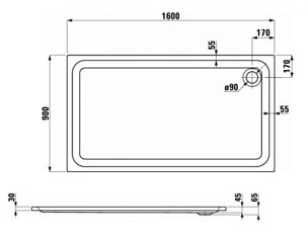 Душевой поддон Laufen Solutions 2.1450.8.000.000.1