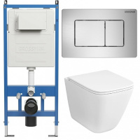 Комплект унитаза с инсталляцией Grossman Classic 97.4479SQC.04.12M с клавишей смыва