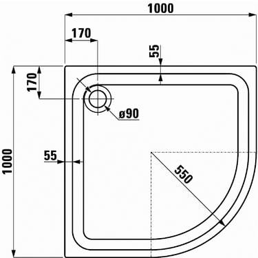 Поддон душевой Laufen Solutions 2.1350.3.000.000.1