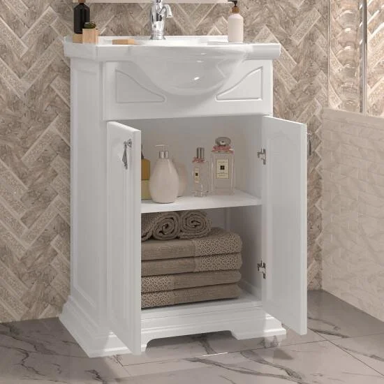 Тумба под раковину Opadiris Риспекто 55 00-00007072  белый матовый (без раковины)