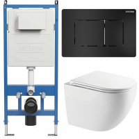 Комплект унитаза с инсталляцией Grossman Classic 97.4411SQC.04.21M с клавишей смыва